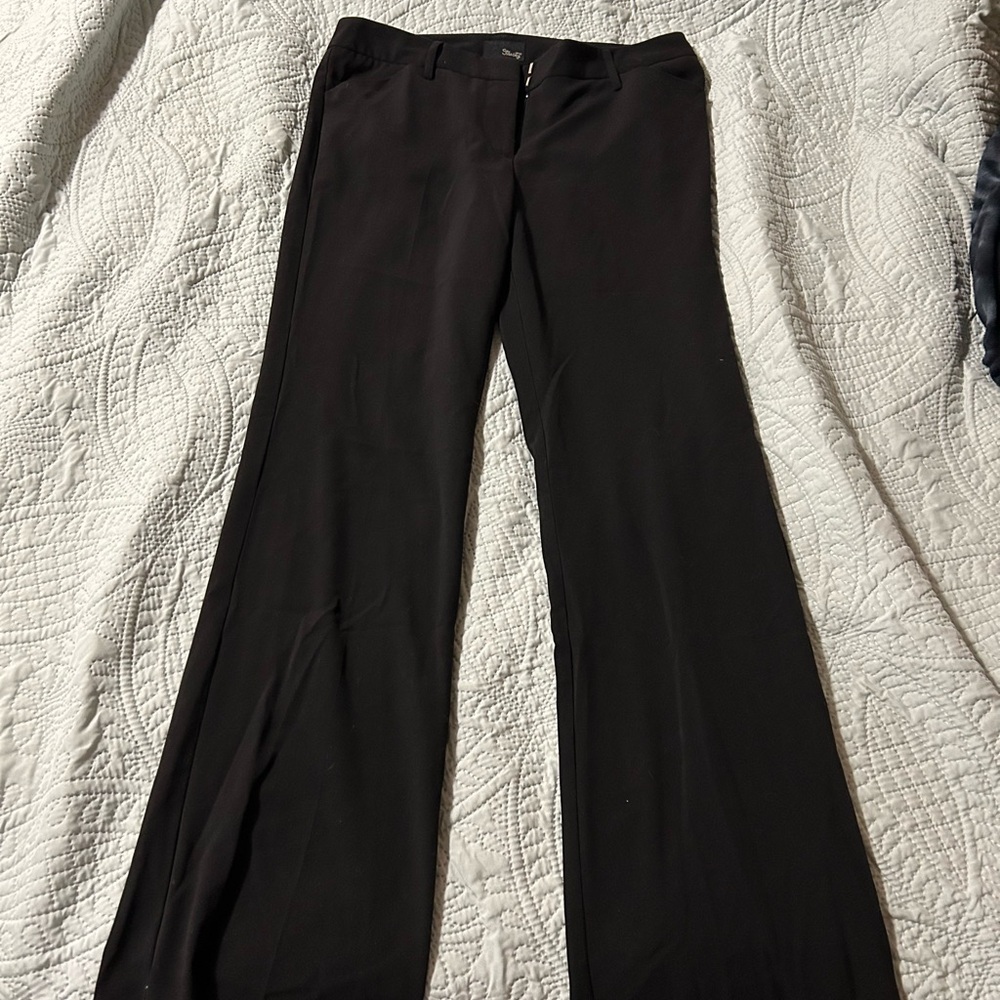 Black Wide Leg Juniors Long Dress Pants